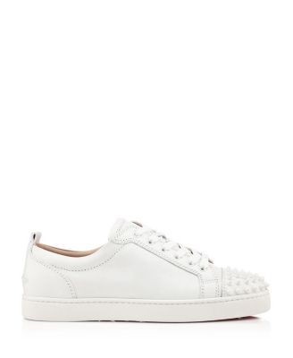 Christian Louboutin Louis Junior Spikes Low-Top Sneakers — White(Clearance)