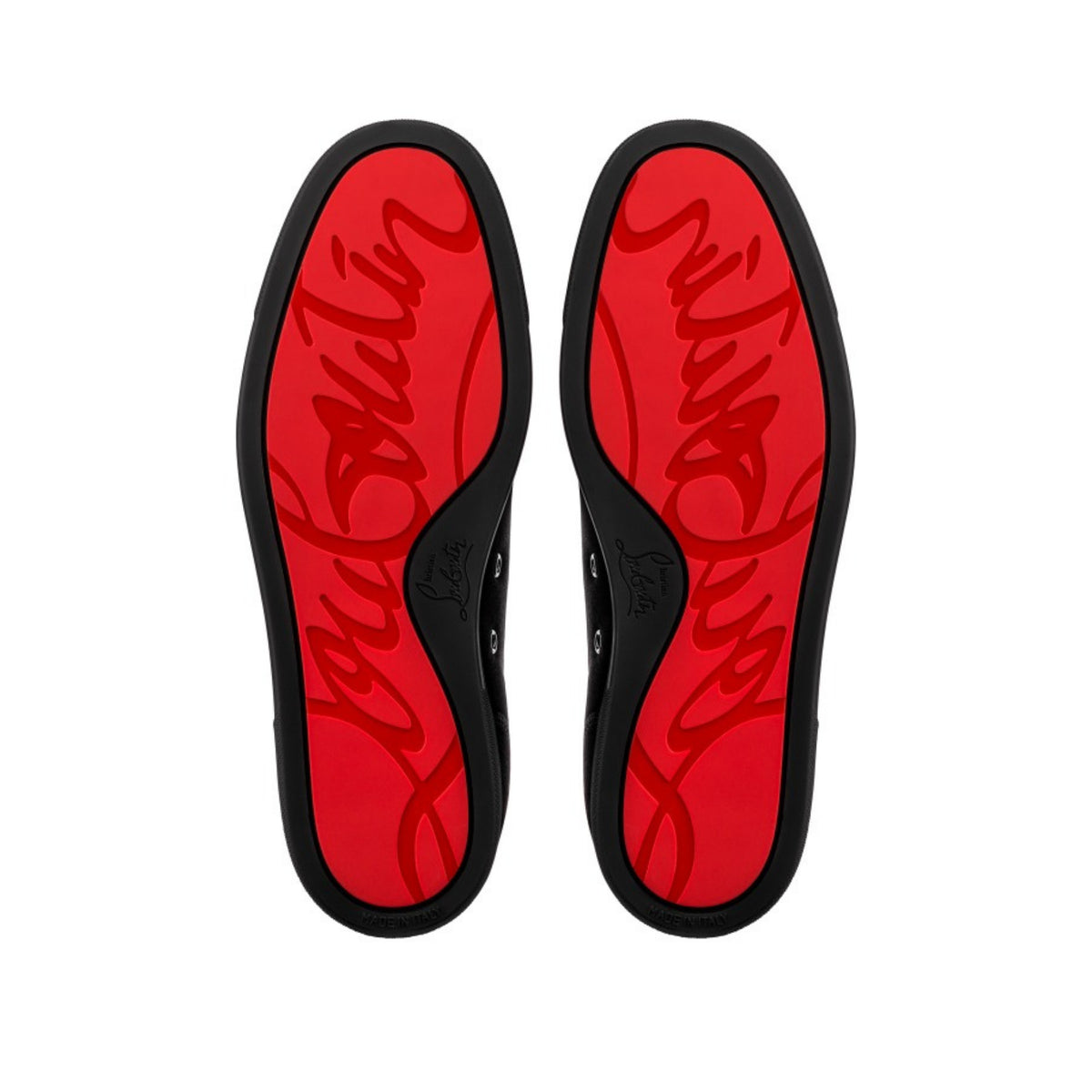 Christian Louboutin Louis Junior Spikes Low-Top Sneaker — Black Suede(Clearance)