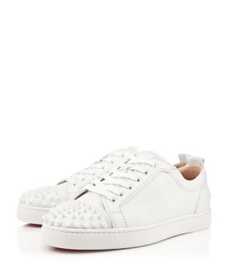 Christian Louboutin Louis Junior Spikes Low-Top Sneakers — White(Clearance)